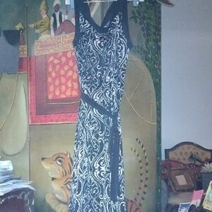 Glamour Black and White Patterned Maxi Dress 20W